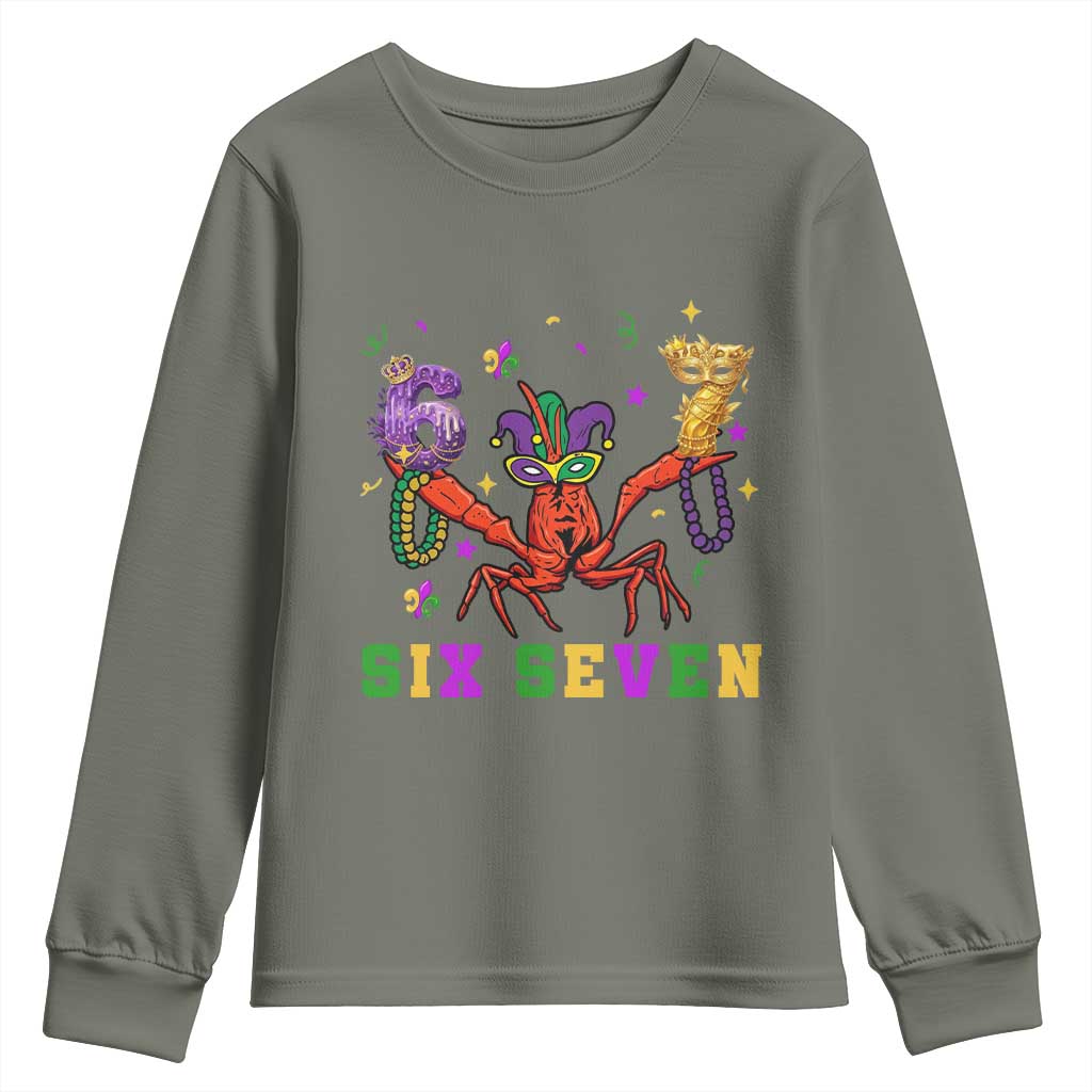 Funny 67 Crawfish Mardi Gras Youth Sweatshirt Six Seven Meme