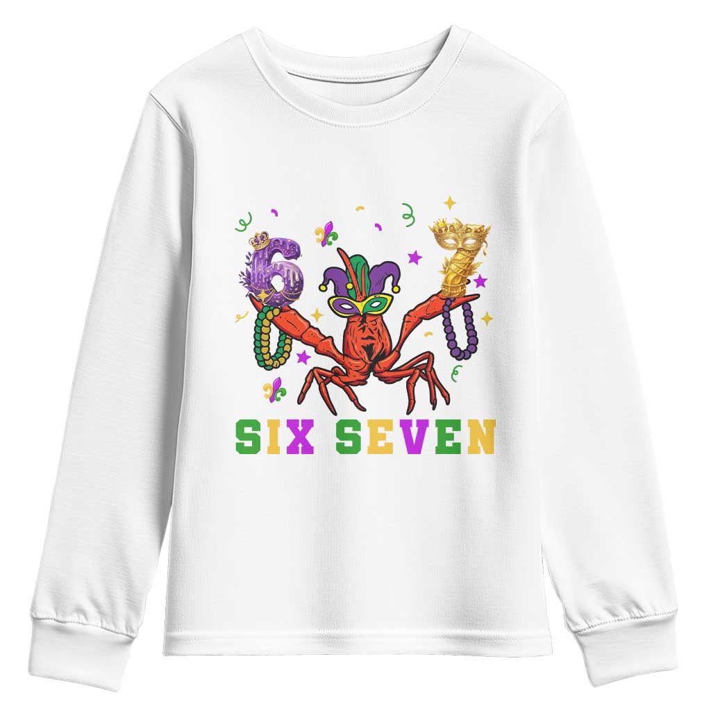 Funny 67 Crawfish Mardi Gras Youth Sweatshirt Six Seven Meme