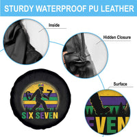Funny Mardi Gras Bigfoot Spare Tire Cover Six Seven Meme