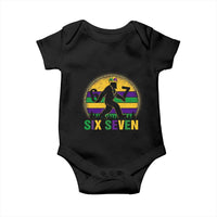 Funny Mardi Gras Bigfoot Baby Onesie Six Seven Meme