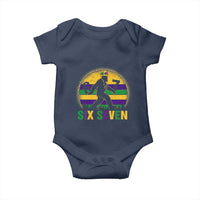 Funny Mardi Gras Bigfoot Baby Onesie Six Seven Meme
