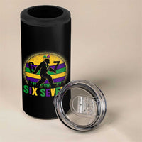Funny Mardi Gras Bigfoot 4 in 1 Can Cooler Tumbler Six Seven Meme