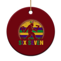 Funny Mardi Gras Bigfoot Ceramic Ornament Six Seven Meme