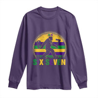 Funny Mardi Gras Bigfoot Long Sleeve Shirt Six Seven Meme