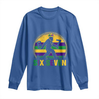 Funny Mardi Gras Bigfoot Long Sleeve Shirt Six Seven Meme