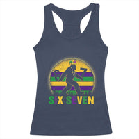 Funny Mardi Gras Bigfoot Racerback Tank Top Six Seven Meme