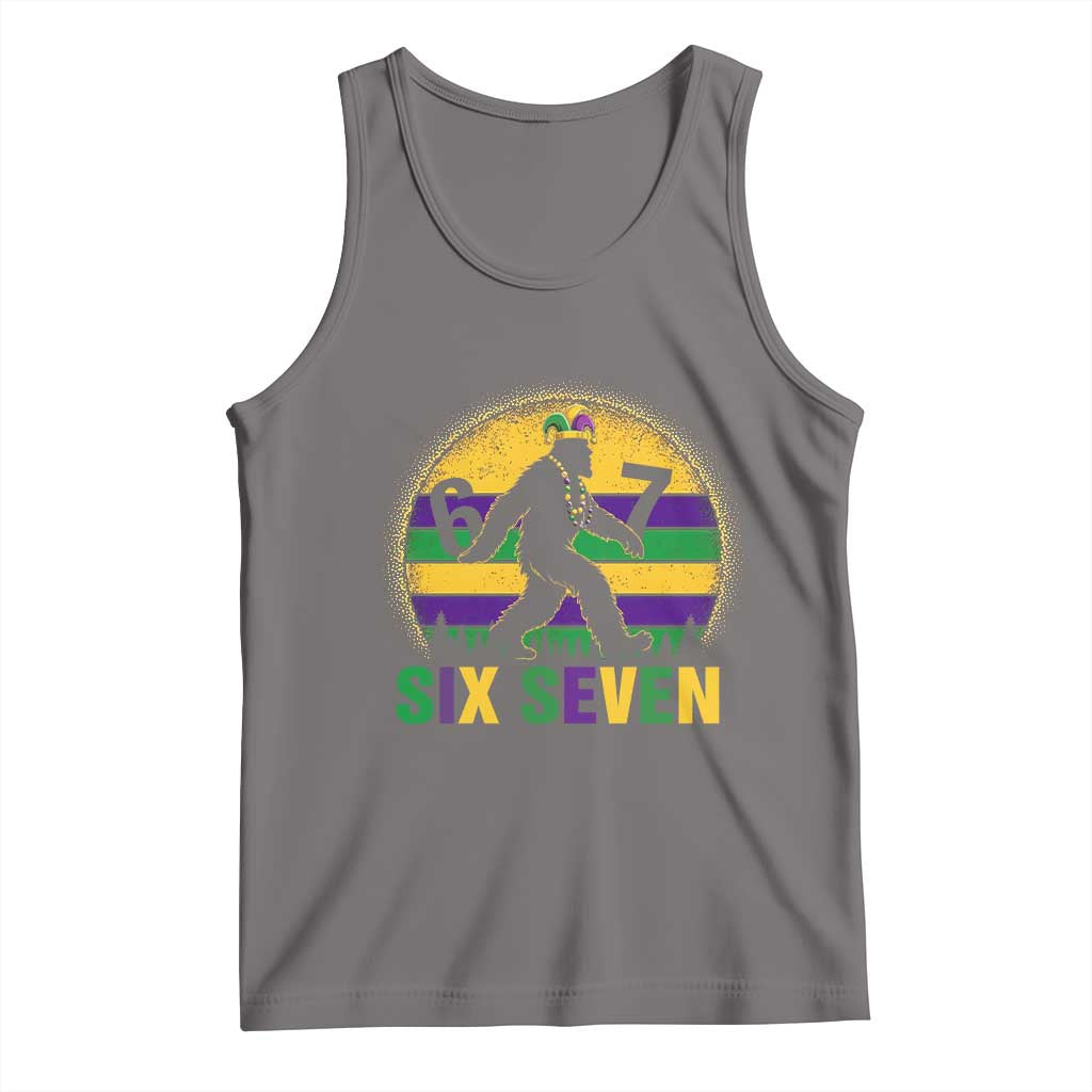 Funny Mardi Gras Bigfoot Tank Top Six Seven Meme