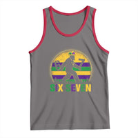 Funny Mardi Gras Bigfoot Tank Top Six Seven Meme