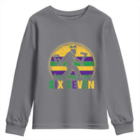 Funny Mardi Gras Bigfoot Youth Sweatshirt Six Seven Meme
