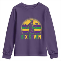 Funny Mardi Gras Bigfoot Youth Sweatshirt Six Seven Meme