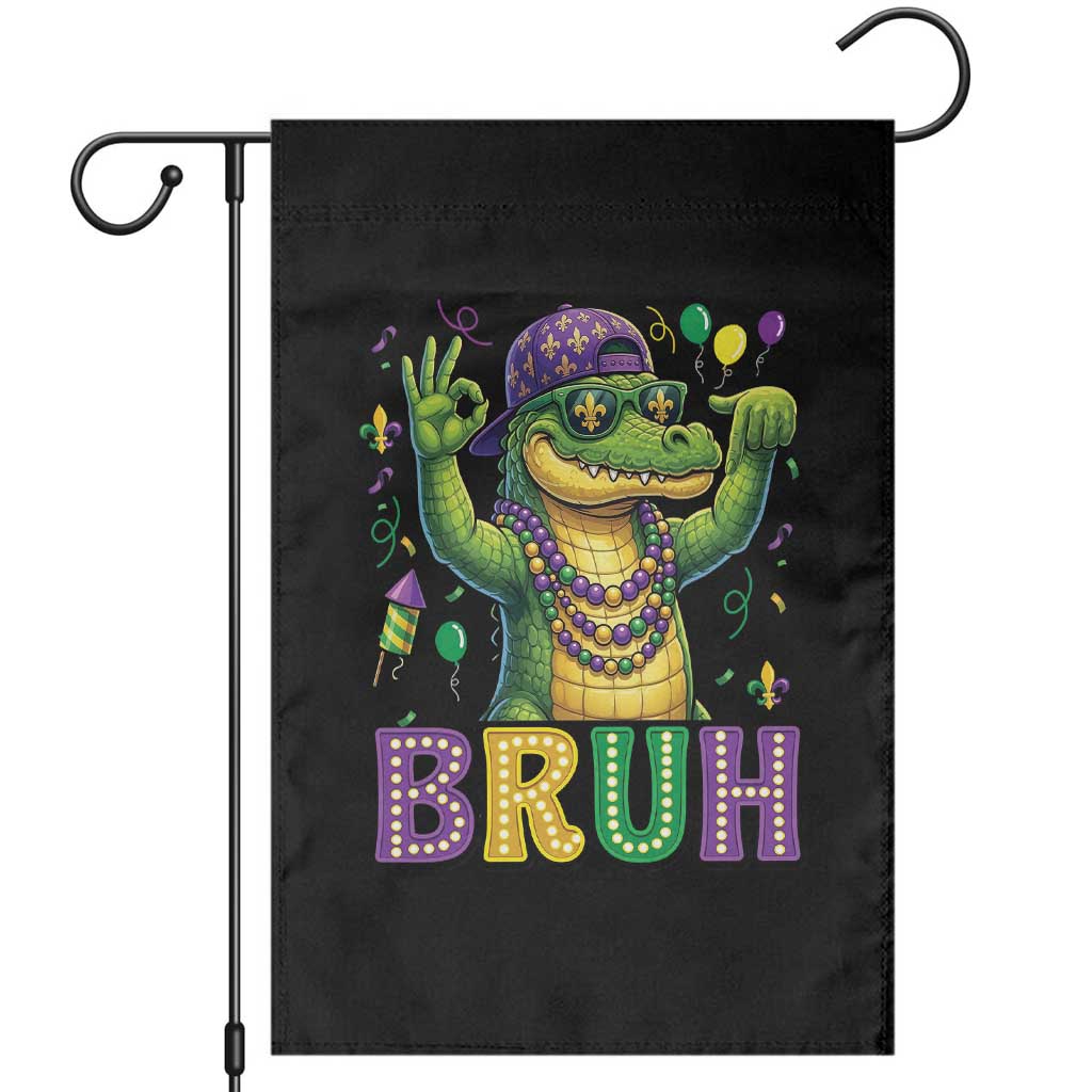 Mardi Gras Mardigator Alligator Six Seven Bruh Meme Garden Flag