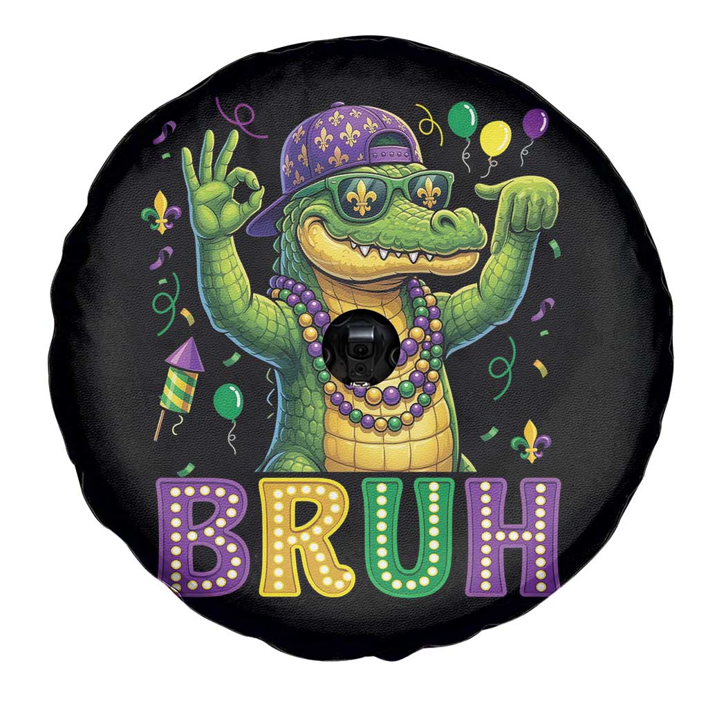 Mardi Gras Mardigator Alligator Six Seven Bruh Meme Spare Tire Cover