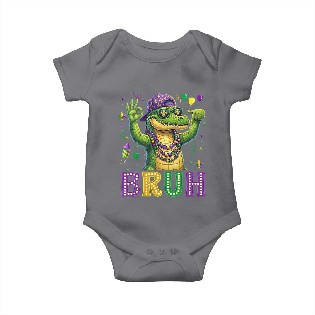 Mardi Gras Mardigator Alligator Six Seven Bruh Meme Baby Onesie