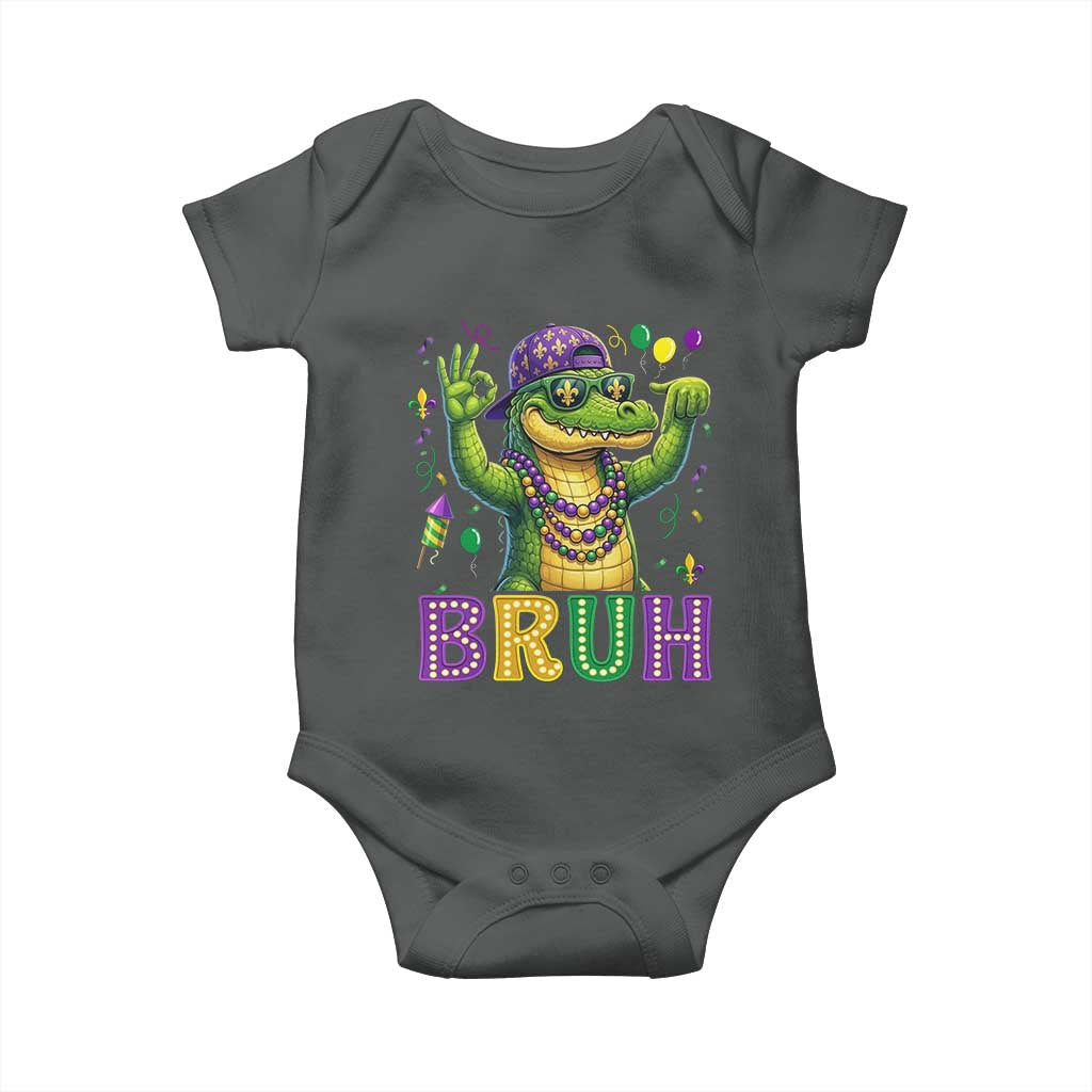 Mardi Gras Mardigator Alligator Six Seven Bruh Meme Baby Onesie