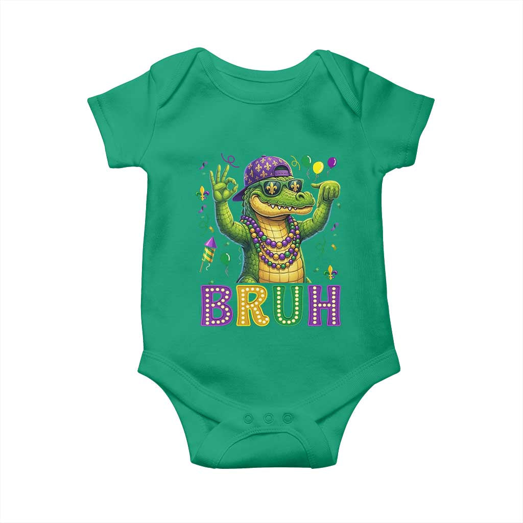 Mardi Gras Mardigator Alligator Six Seven Bruh Meme Baby Onesie