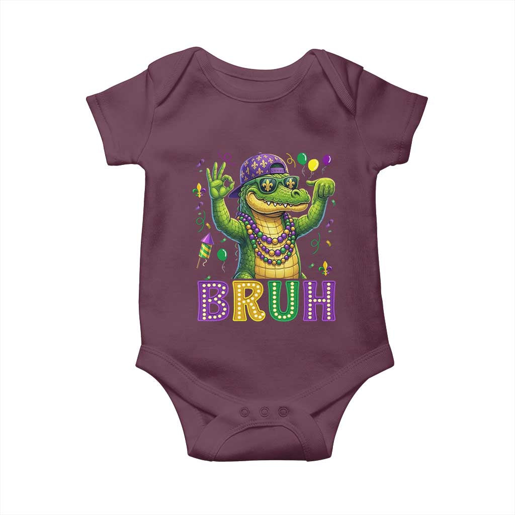 Mardi Gras Mardigator Alligator Six Seven Bruh Meme Baby Onesie