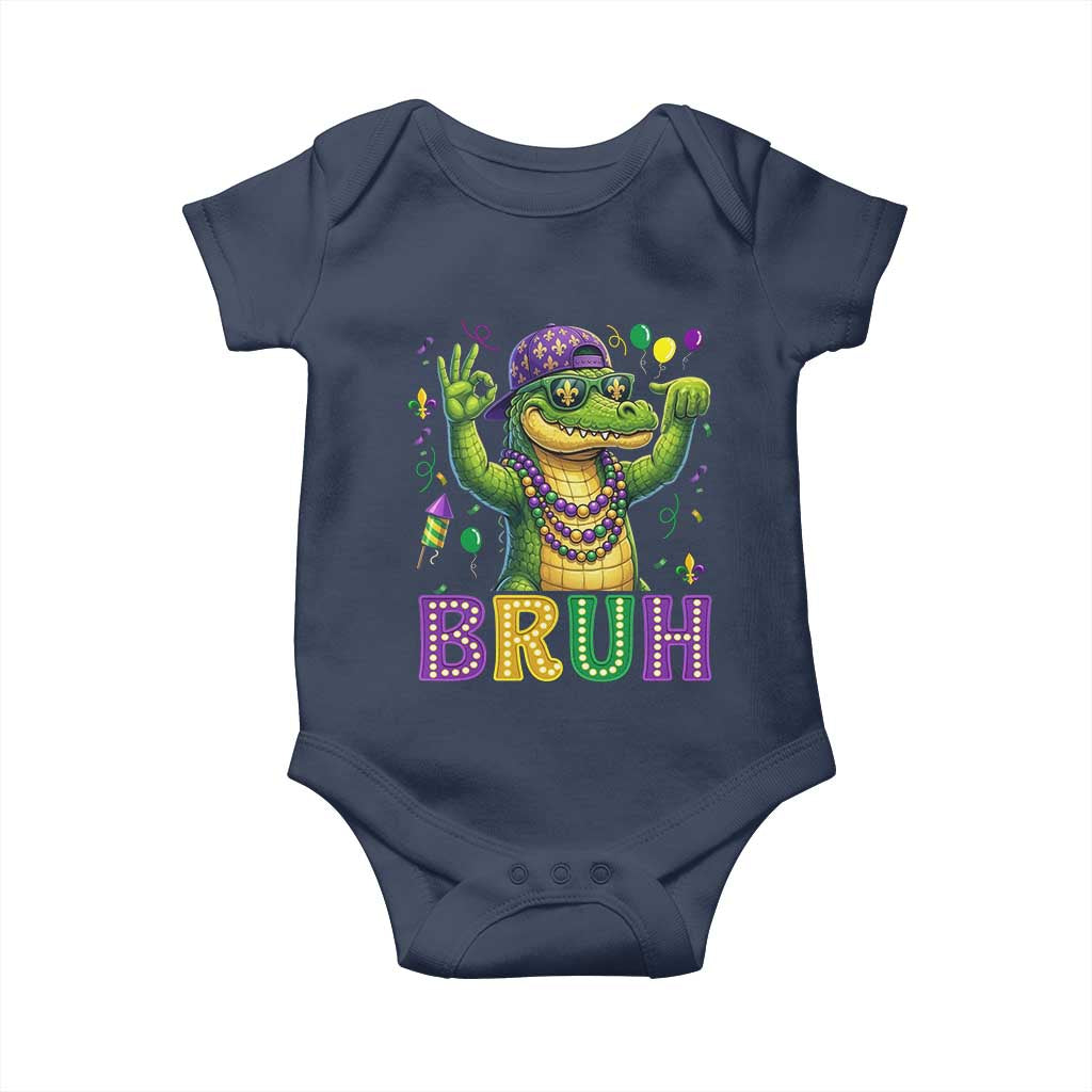 Mardi Gras Mardigator Alligator Six Seven Bruh Meme Baby Onesie