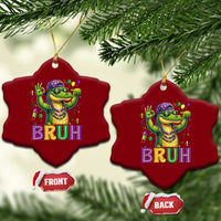 Mardi Gras Mardigator Alligator Six Seven Bruh Meme Ceramic Ornament