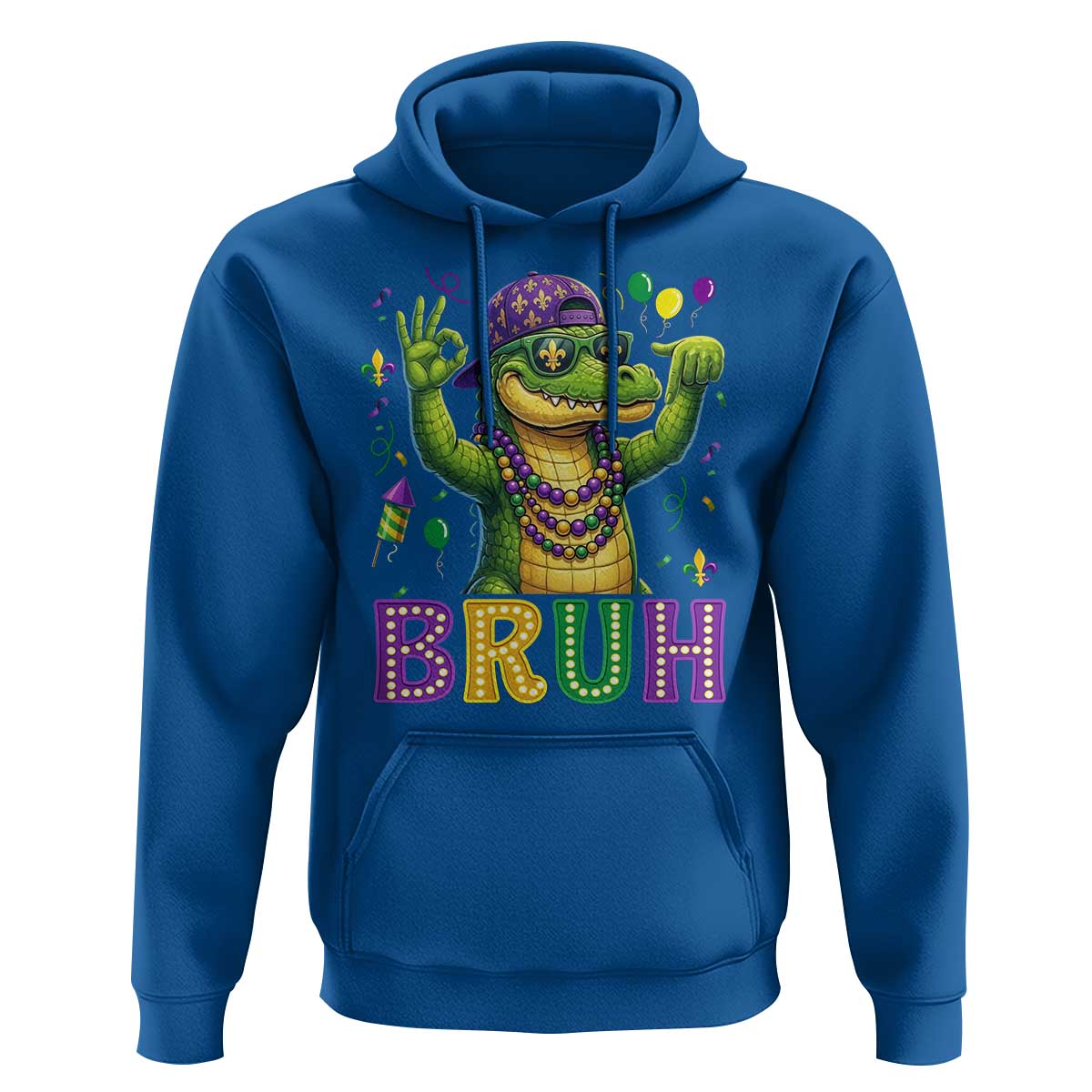 Mardi Gras Mardigator Alligator Six Seven Bruh Meme Hoodie