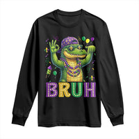 Mardi Gras Mardigator Alligator Six Seven Bruh Meme Long Sleeve Shirt