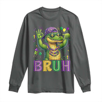 Mardi Gras Mardigator Alligator Six Seven Bruh Meme Long Sleeve Shirt