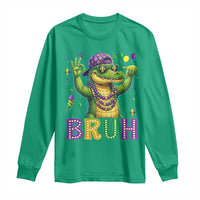 Mardi Gras Mardigator Alligator Six Seven Bruh Meme Long Sleeve Shirt