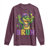 Mardi Gras Mardigator Alligator Six Seven Bruh Meme Long Sleeve Shirt