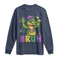 Mardi Gras Mardigator Alligator Six Seven Bruh Meme Long Sleeve Shirt
