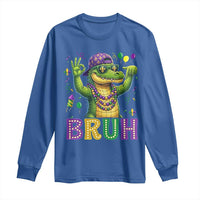 Mardi Gras Mardigator Alligator Six Seven Bruh Meme Long Sleeve Shirt