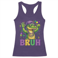 Mardi Gras Mardigator Alligator Six Seven Bruh Meme Racerback Tank Top
