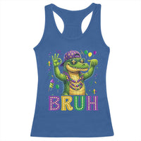 Mardi Gras Mardigator Alligator Six Seven Bruh Meme Racerback Tank Top