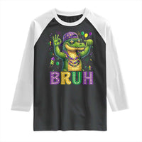 Mardi Gras Mardigator Alligator Six Seven Bruh Meme Raglan Shirt