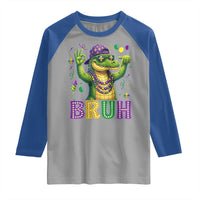 Mardi Gras Mardigator Alligator Six Seven Bruh Meme Raglan Shirt
