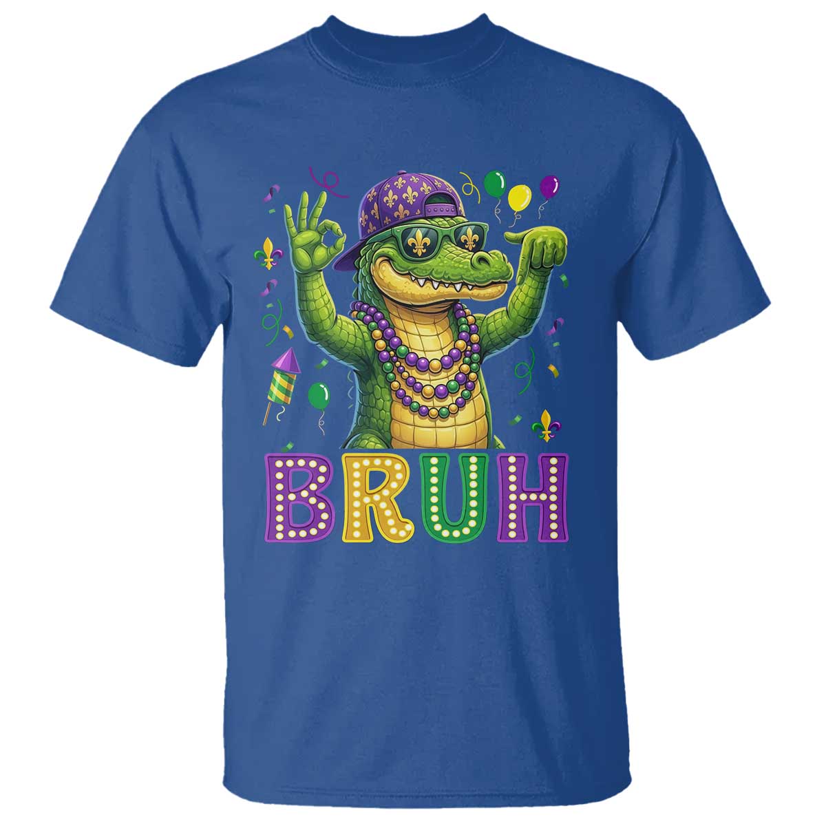 Mardi Gras Mardigator Alligator Six Seven Bruh Meme T Shirt