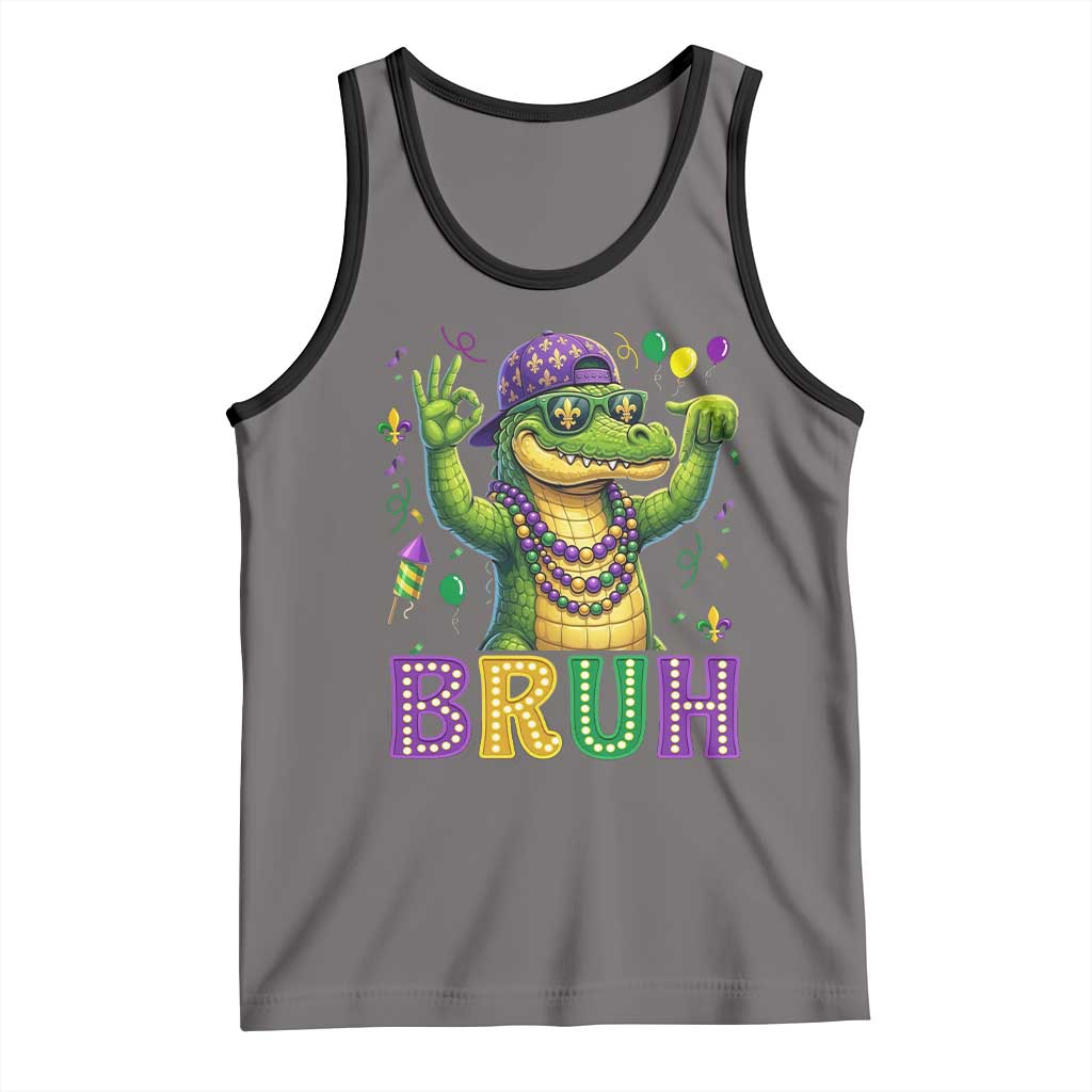 Mardi Gras Mardigator Alligator Six Seven Bruh Meme Tank Top