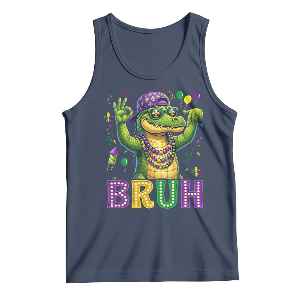 Mardi Gras Mardigator Alligator Six Seven Bruh Meme Tank Top