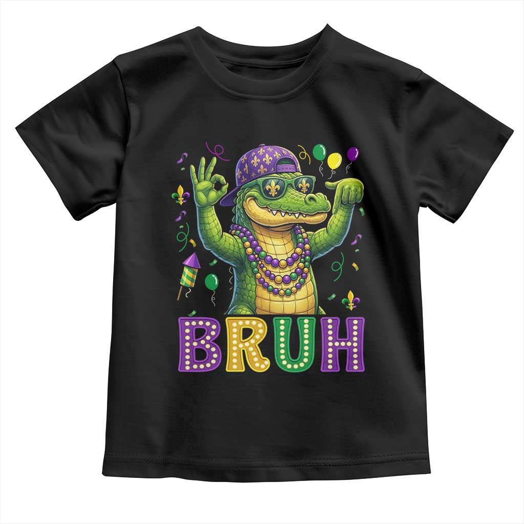 Mardi Gras Mardigator Alligator Six Seven Bruh Meme Toddler T Shirt