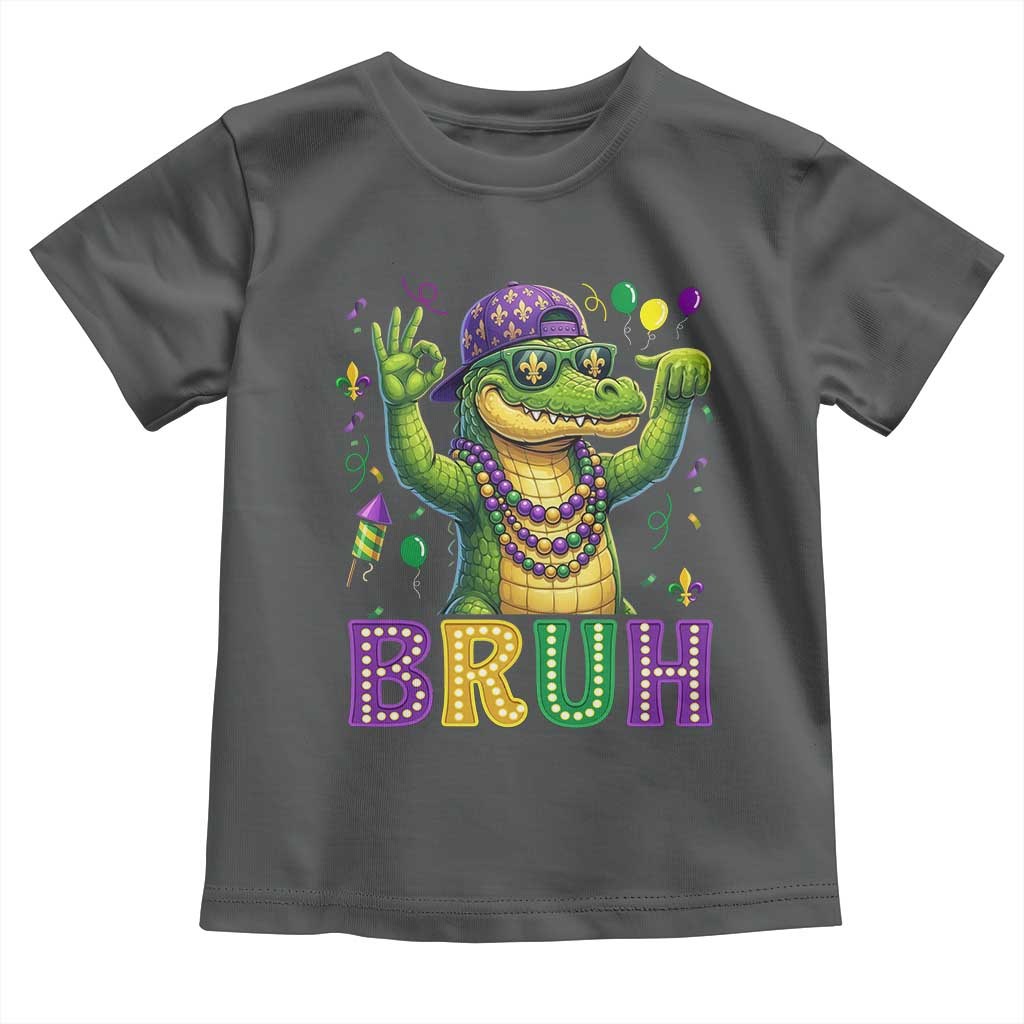 Mardi Gras Mardigator Alligator Six Seven Bruh Meme Toddler T Shirt