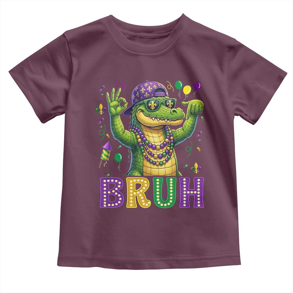 Mardi Gras Mardigator Alligator Six Seven Bruh Meme Toddler T Shirt