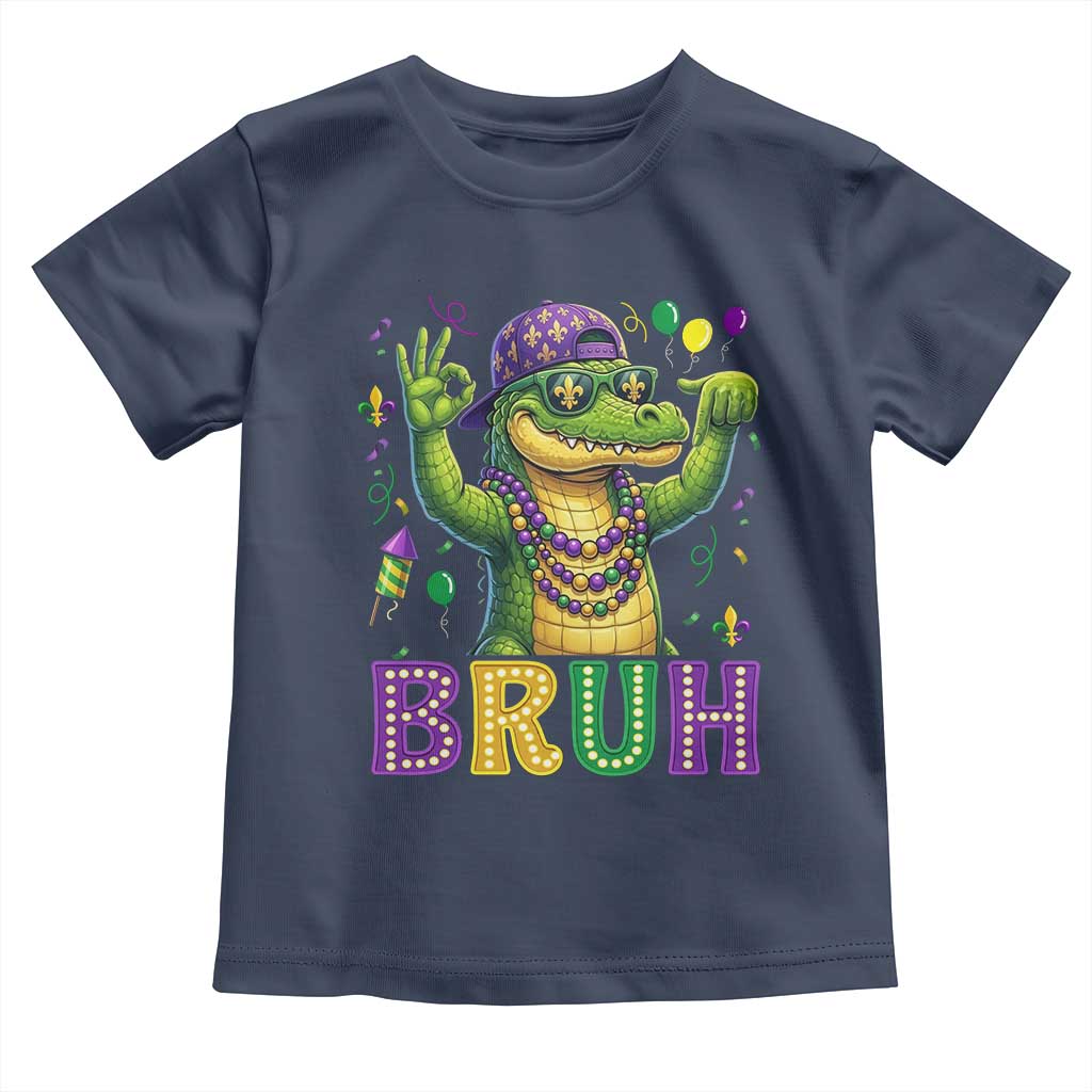 Mardi Gras Mardigator Alligator Six Seven Bruh Meme Toddler T Shirt
