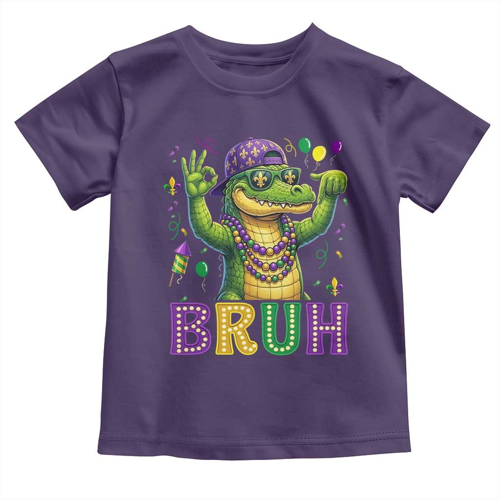 Mardi Gras Mardigator Alligator Six Seven Bruh Meme Toddler T Shirt
