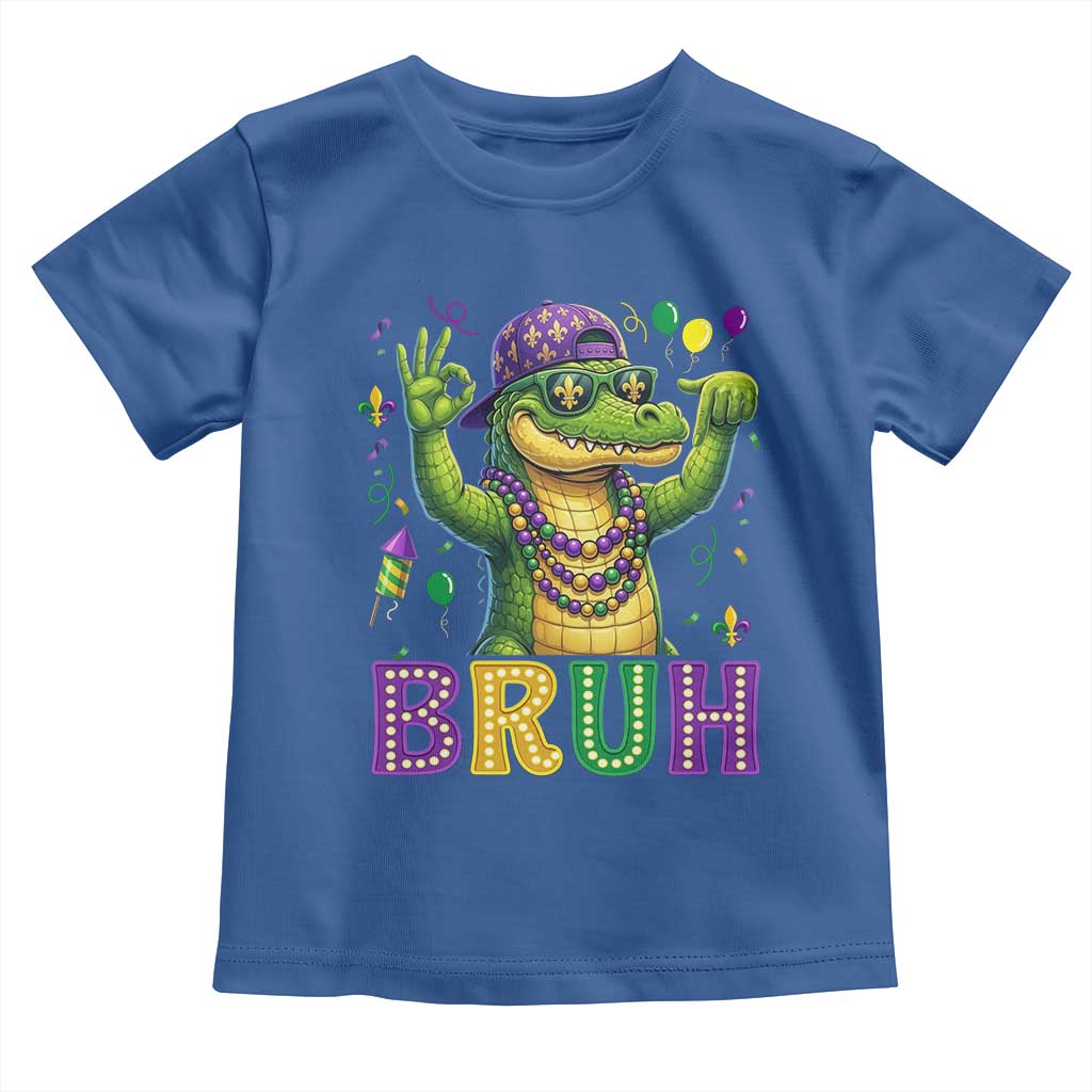 Mardi Gras Mardigator Alligator Six Seven Bruh Meme Toddler T Shirt