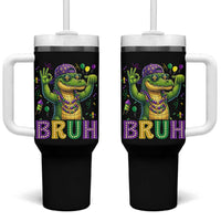 Mardi Gras Mardigator Alligator Six Seven Bruh Meme Tumbler With Handle