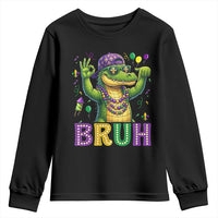 Mardi Gras Mardigator Alligator Six Seven Bruh Meme Youth Sweatshirt