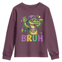 Mardi Gras Mardigator Alligator Six Seven Bruh Meme Youth Sweatshirt