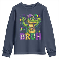 Mardi Gras Mardigator Alligator Six Seven Bruh Meme Youth Sweatshirt