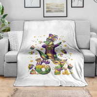 Funny Mardigator Alligator Six Seven Meme Throw Blanket Mardi Gras Gifts