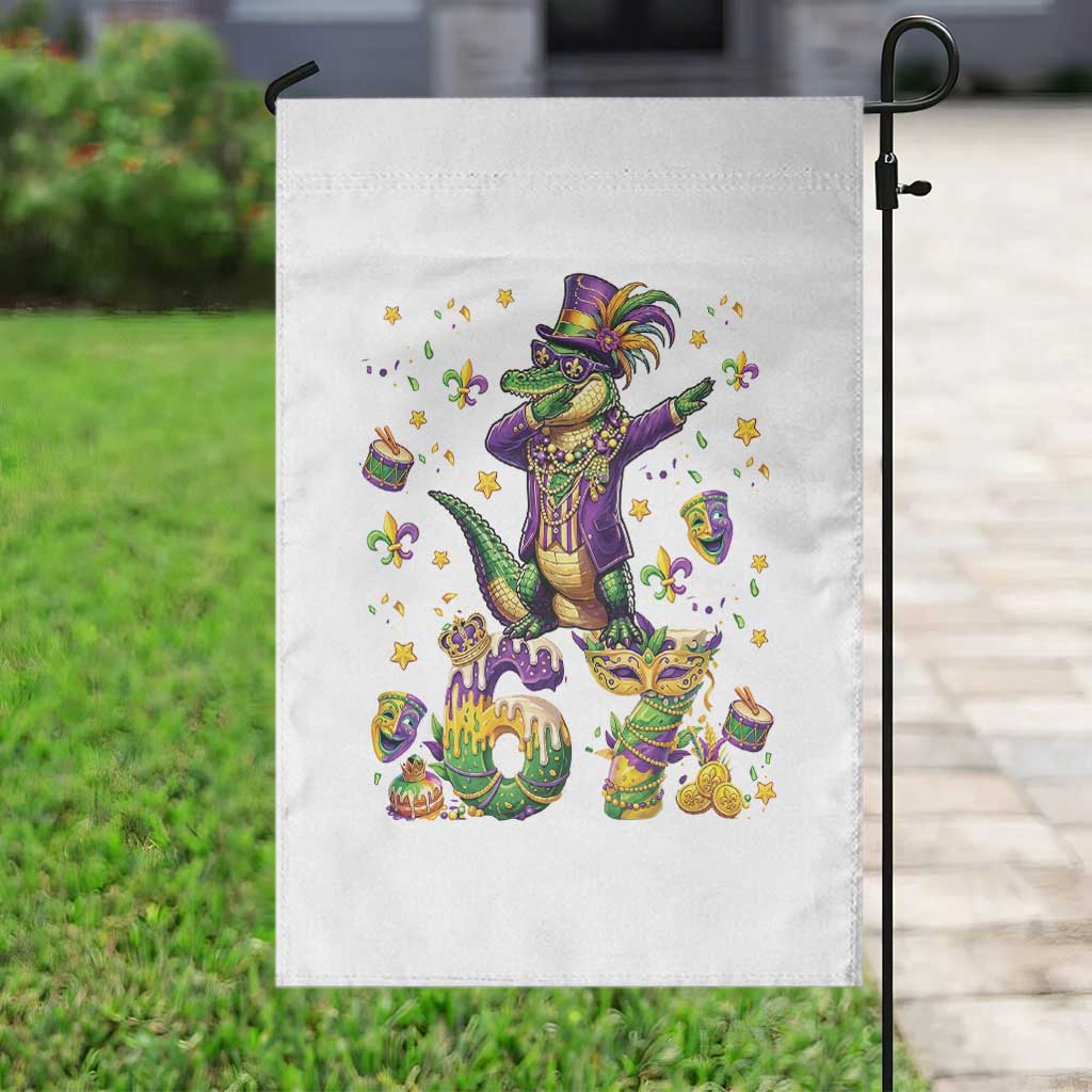 Funny Mardigator Alligator Six Seven Meme Garden Flag Mardi Gras Gifts