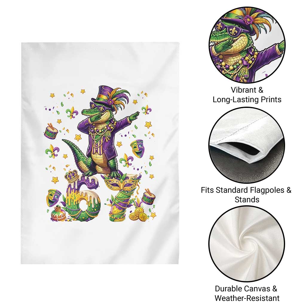 Funny Mardigator Alligator Six Seven Meme Garden Flag Mardi Gras Gifts