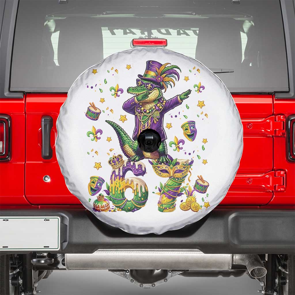 Funny Mardigator Alligator Six Seven Meme Spare Tire Cover Mardi Gras Gifts